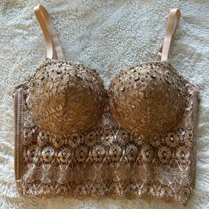 Champagne, embellished crop top!